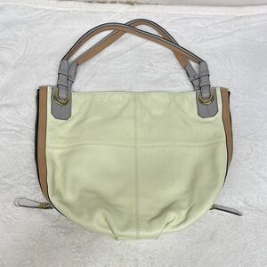 orYANY Cream and Tan Tote Bag with Elegant Design